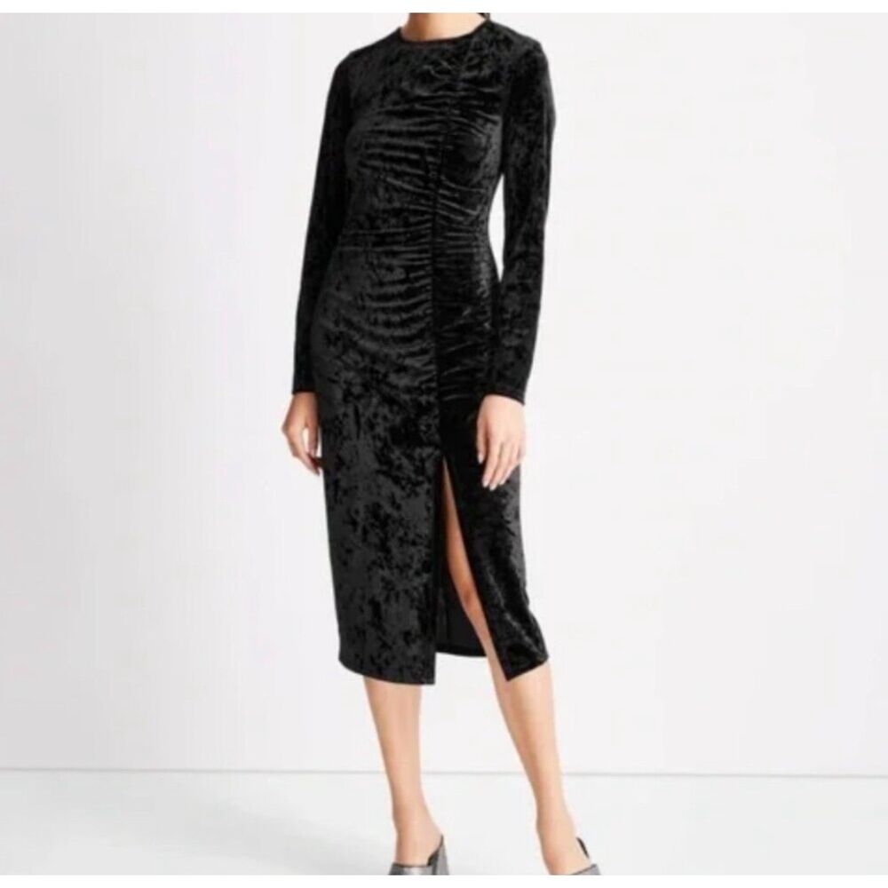 Future Collective Kahlana Barfield Brown Black Velvet Midi Dress Sz S Whimsigoth